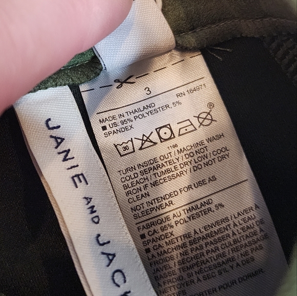 NWT Janie and Jack Faux Suede Green Pull On Pants Kids Size 3 - Picture 9 of 11